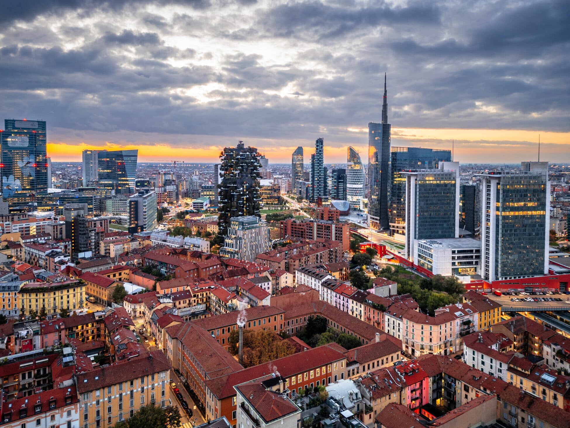 Milan, Italy financial district at dawn, Italy Investor Visa,